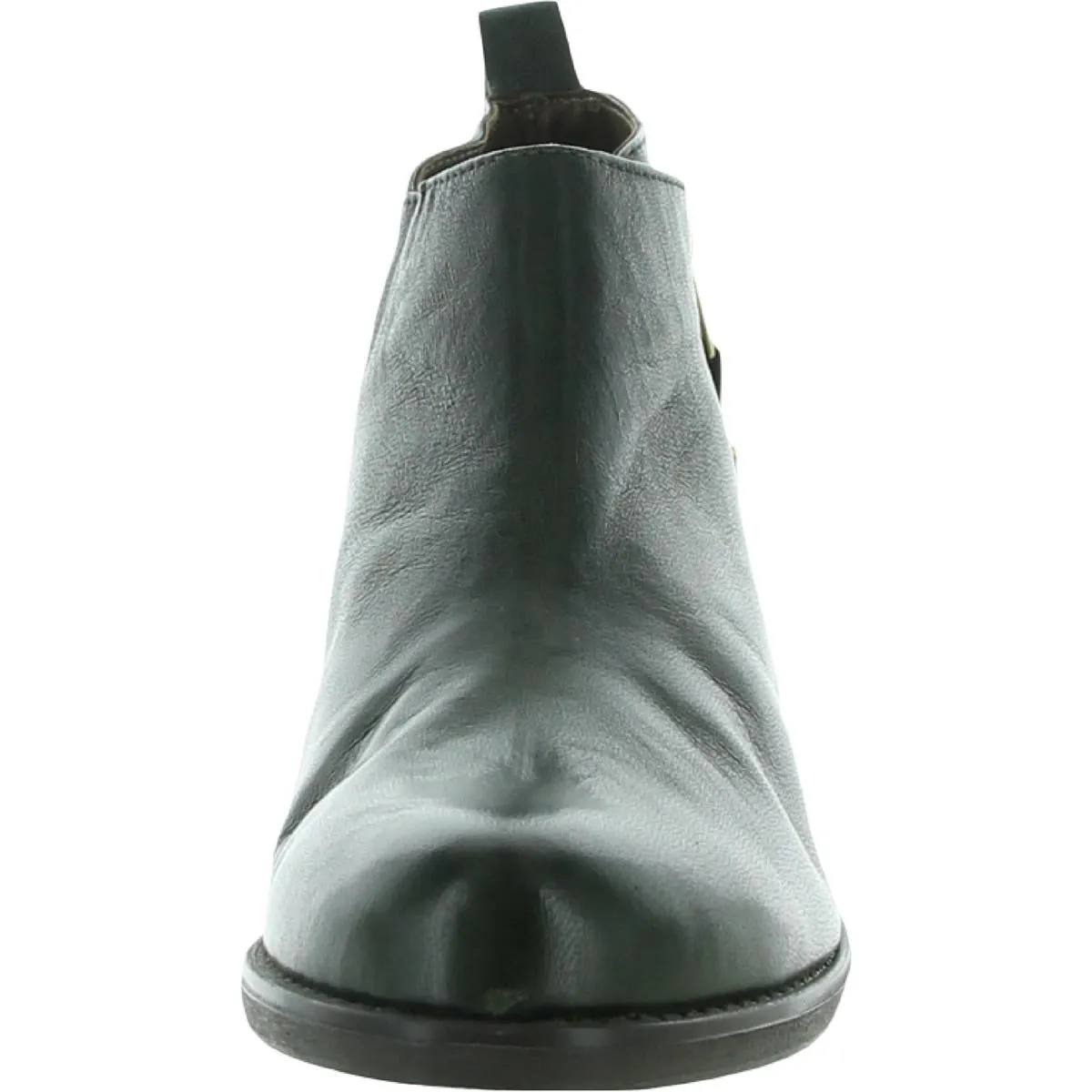 London Womens Leather Stacked Heel Booties