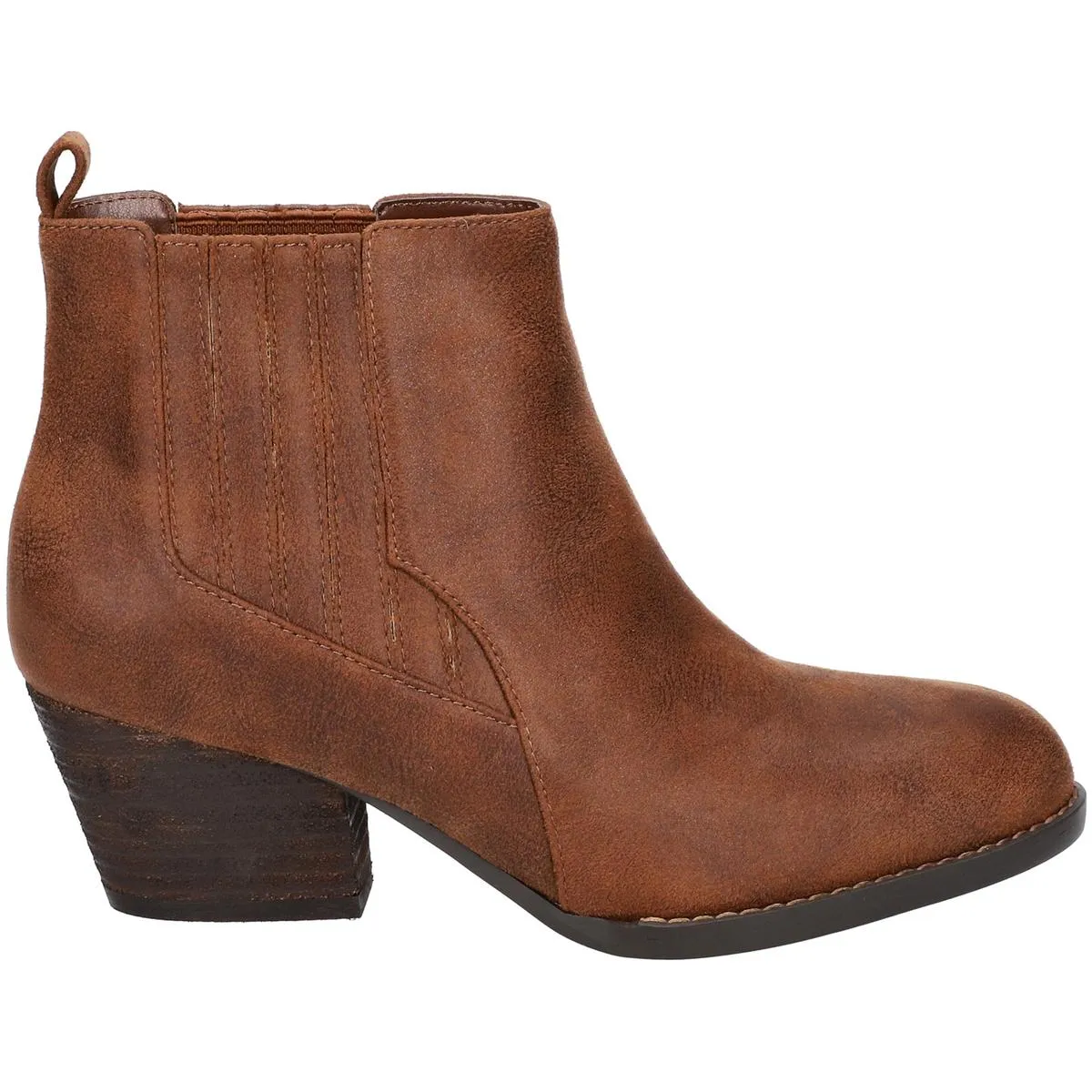 LOU Womens Leather Pull On Ankle Boots