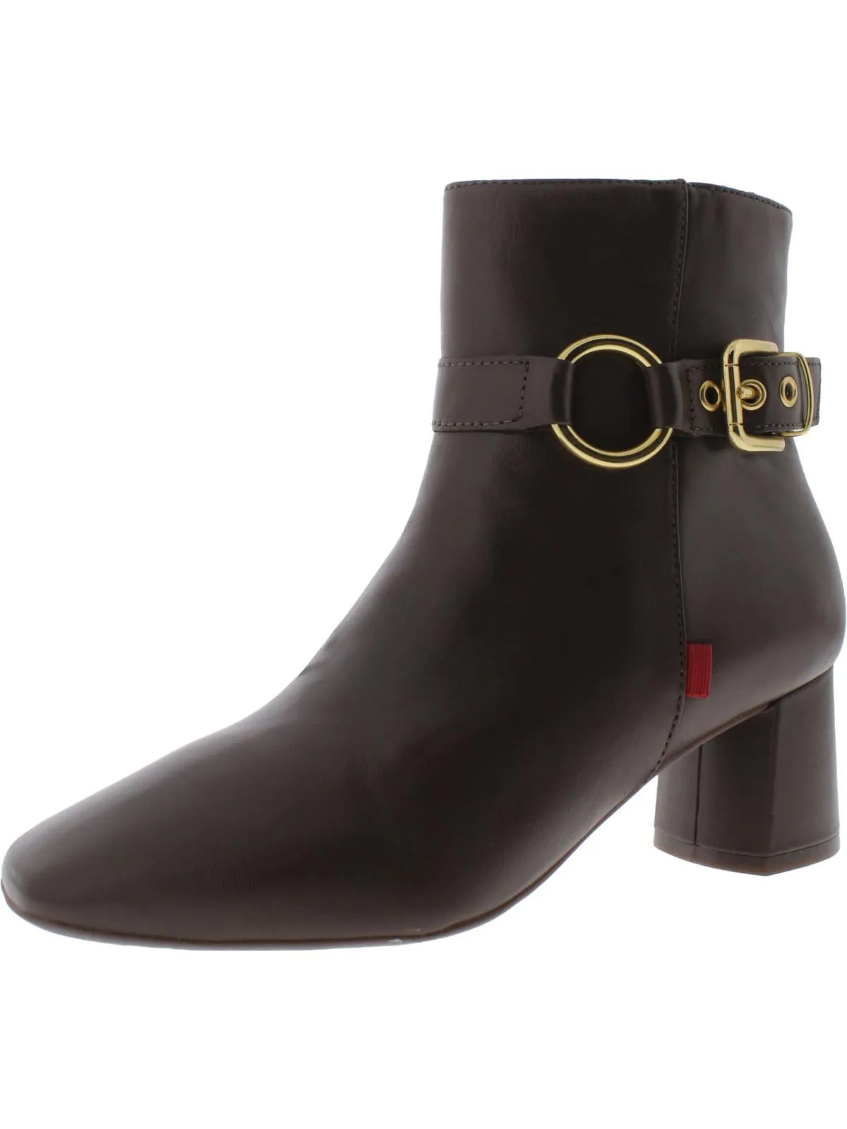 Madison Womens Leather Block Heel Ankle Boots