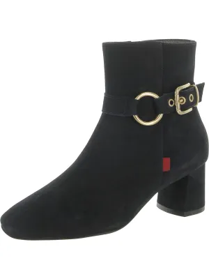 Madison Womens Leather Block Heel Ankle Boots
