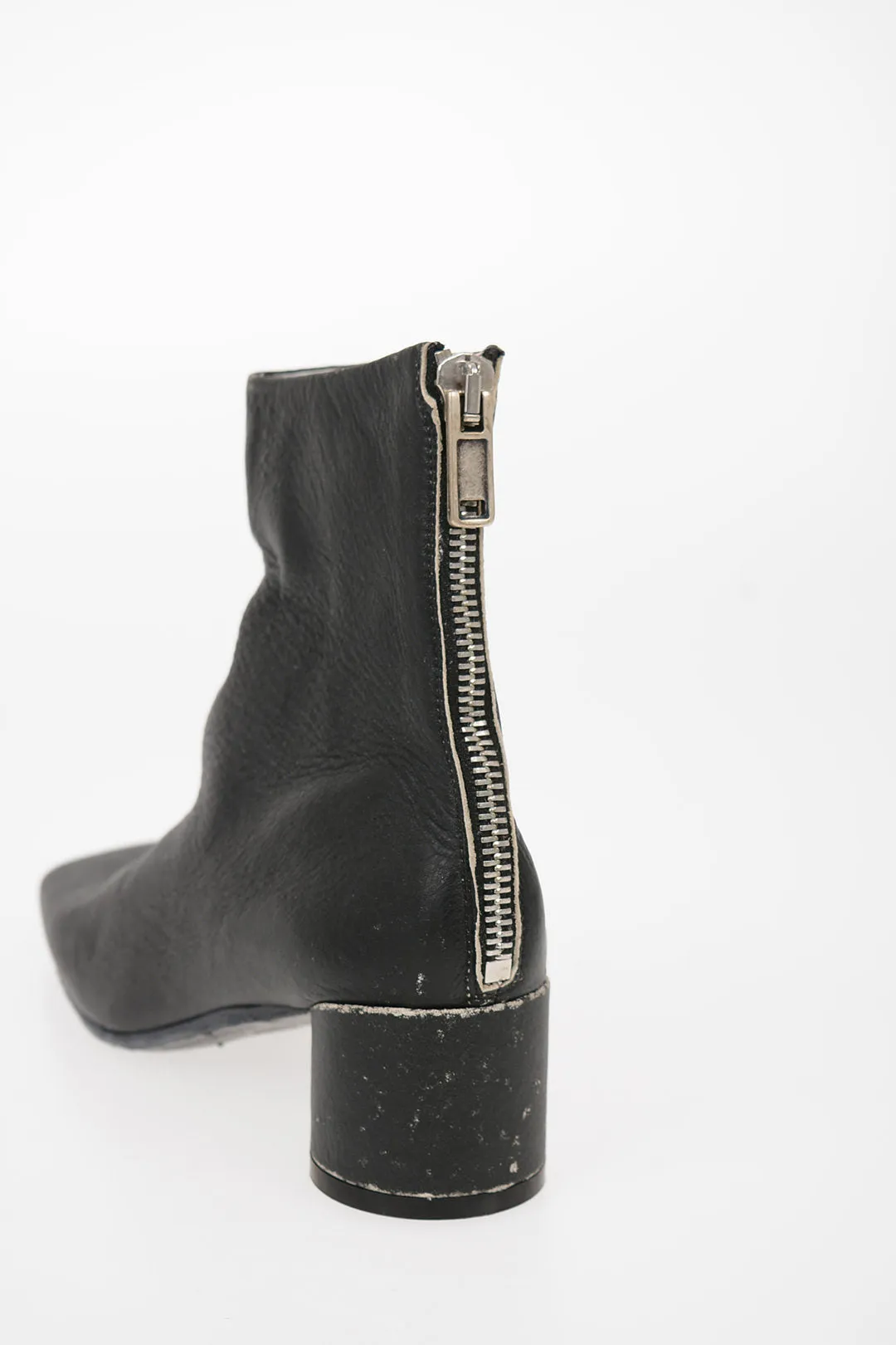 Maison Margiela Mm6 Vintage Effect Leather Ankle Boots