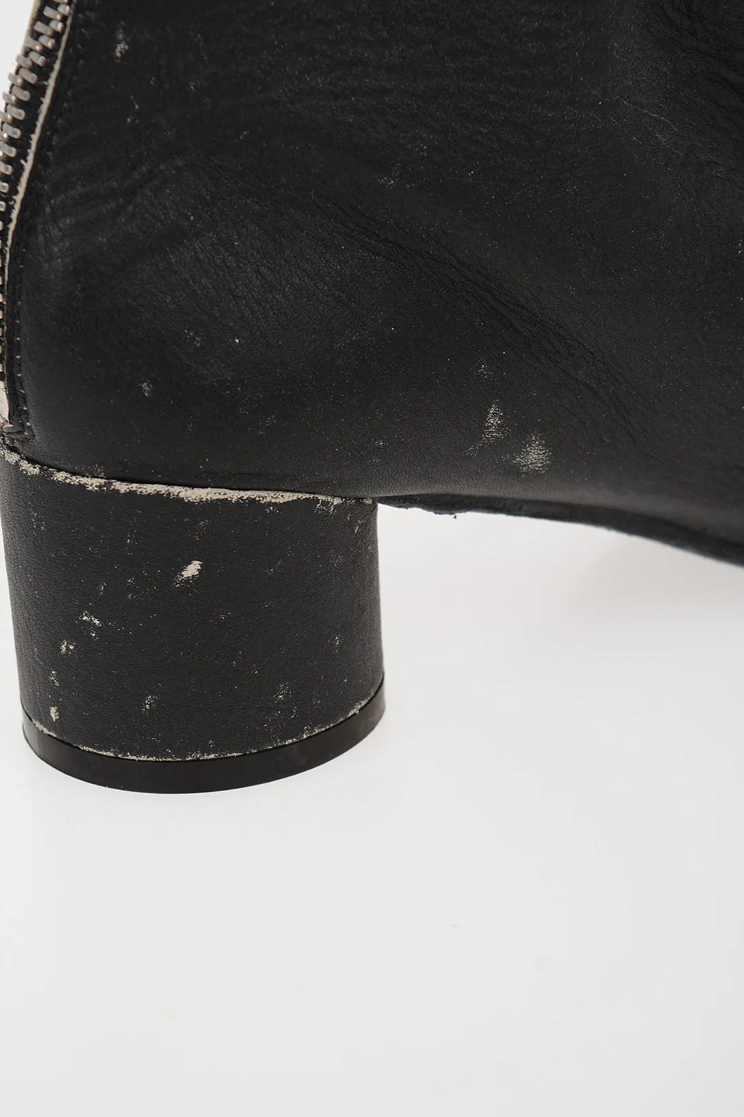 Maison Margiela Mm6 Vintage Effect Leather Ankle Boots