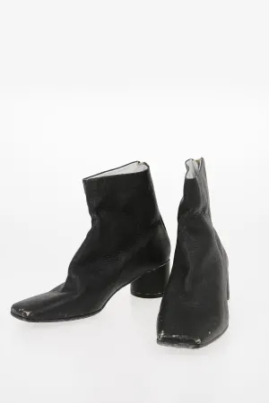 Maison Margiela Mm6 Vintage Effect Leather Ankle Boots