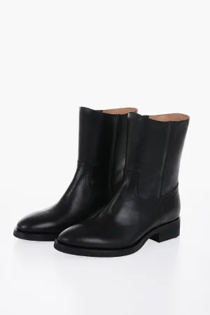 Maison Margiela Vintage Effect Leather Boots