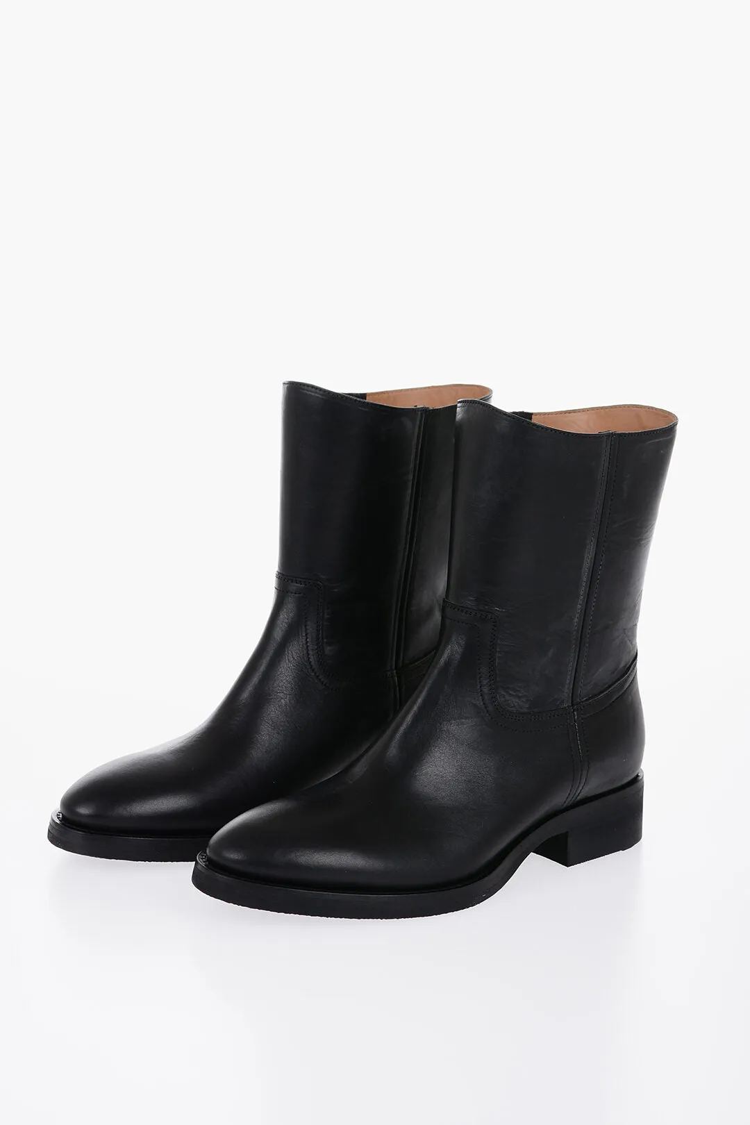 Maison Margiela Vintage Effect Leather Boots