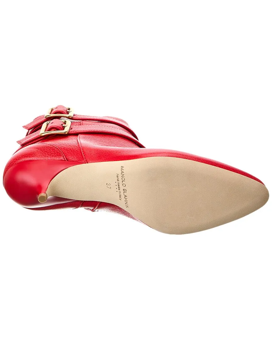 Manolo Blahnik Alciona 50 Leather Bootie