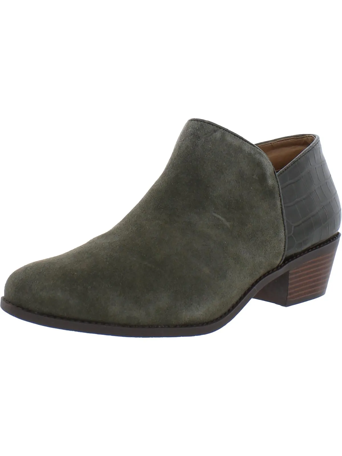 Marissa Womens Suede Embossed Booties