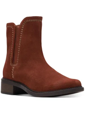 Maye Zip Womens Suede Round Toe Booties
