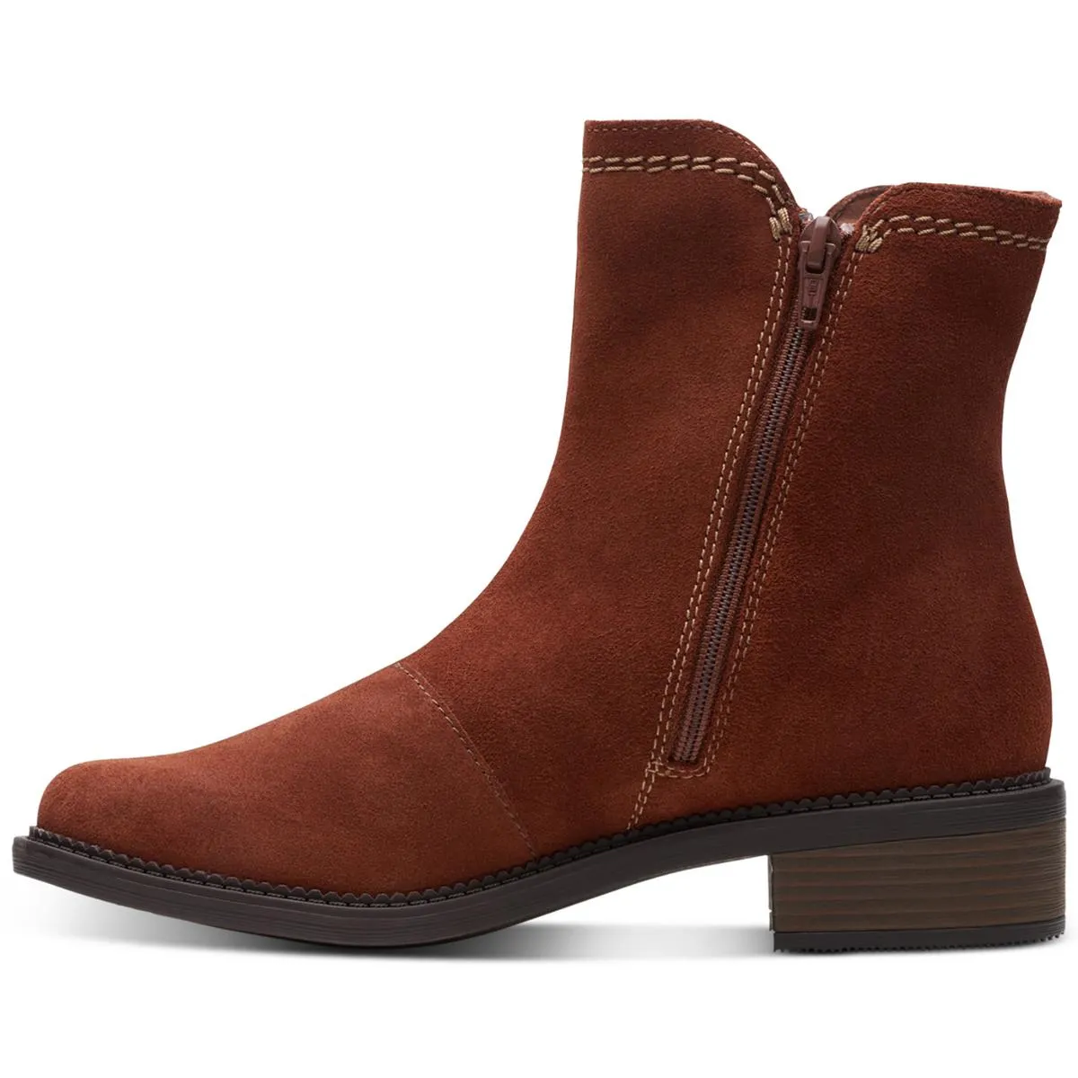 Maye Zip Womens Suede Round Toe Booties