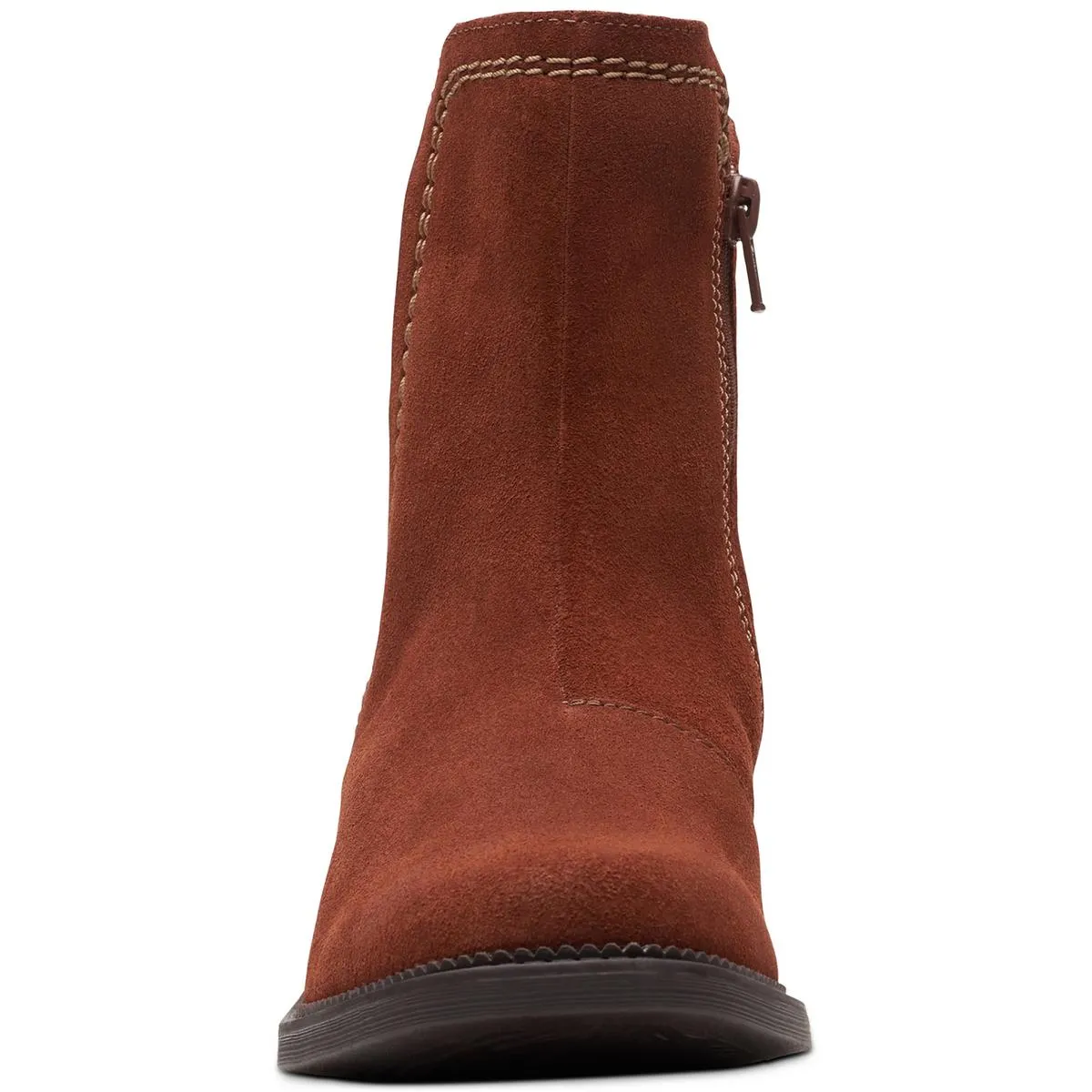Maye Zip Womens Suede Round Toe Booties