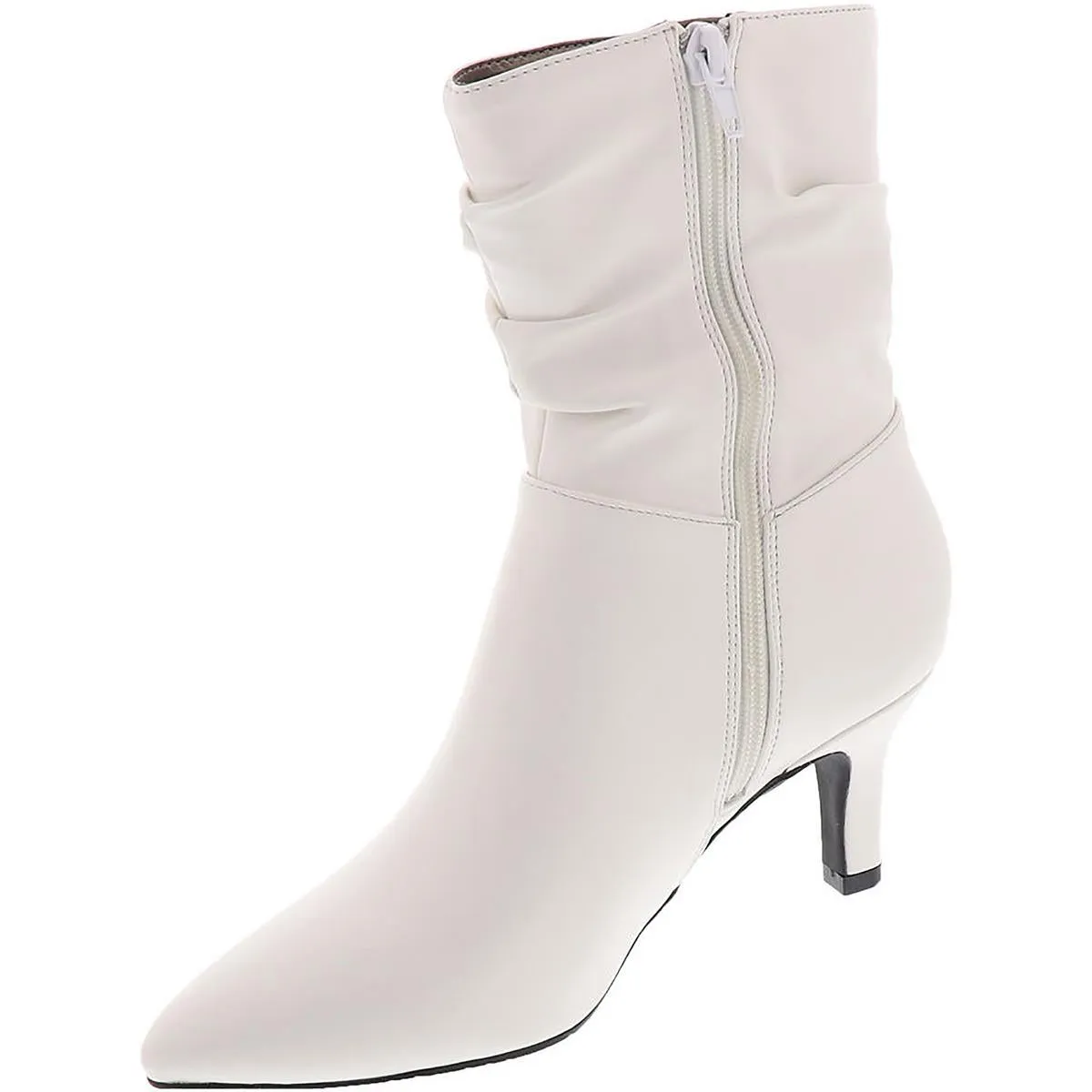 Morgan Womens Faux Leather Ankle Booties