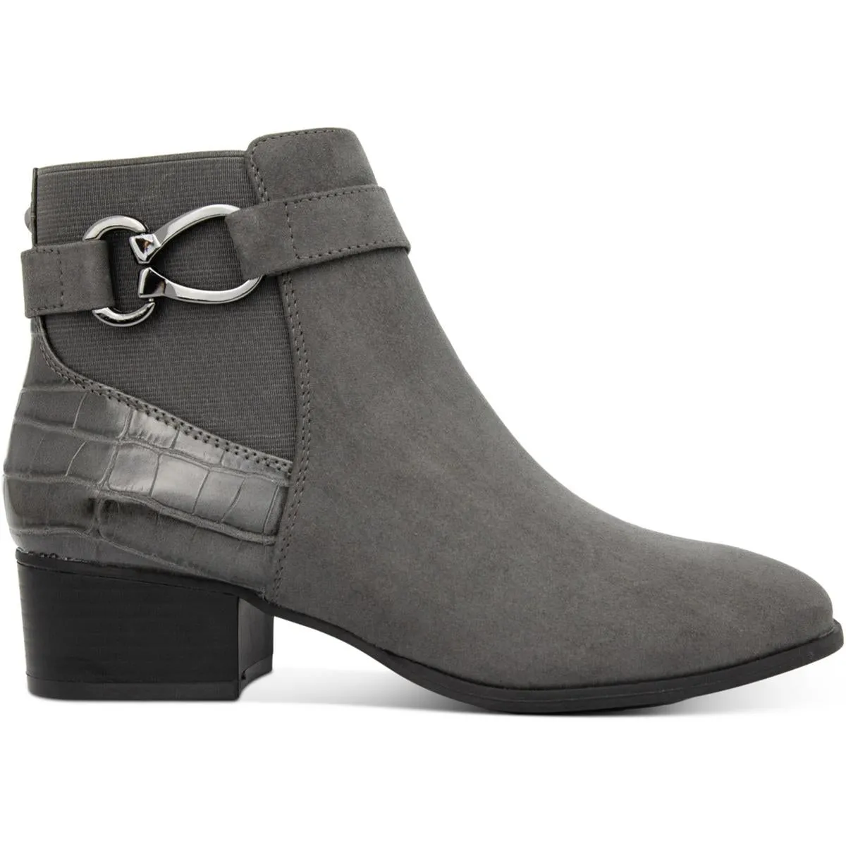 Nadine Womens Block Heel Leather Ankle Boots