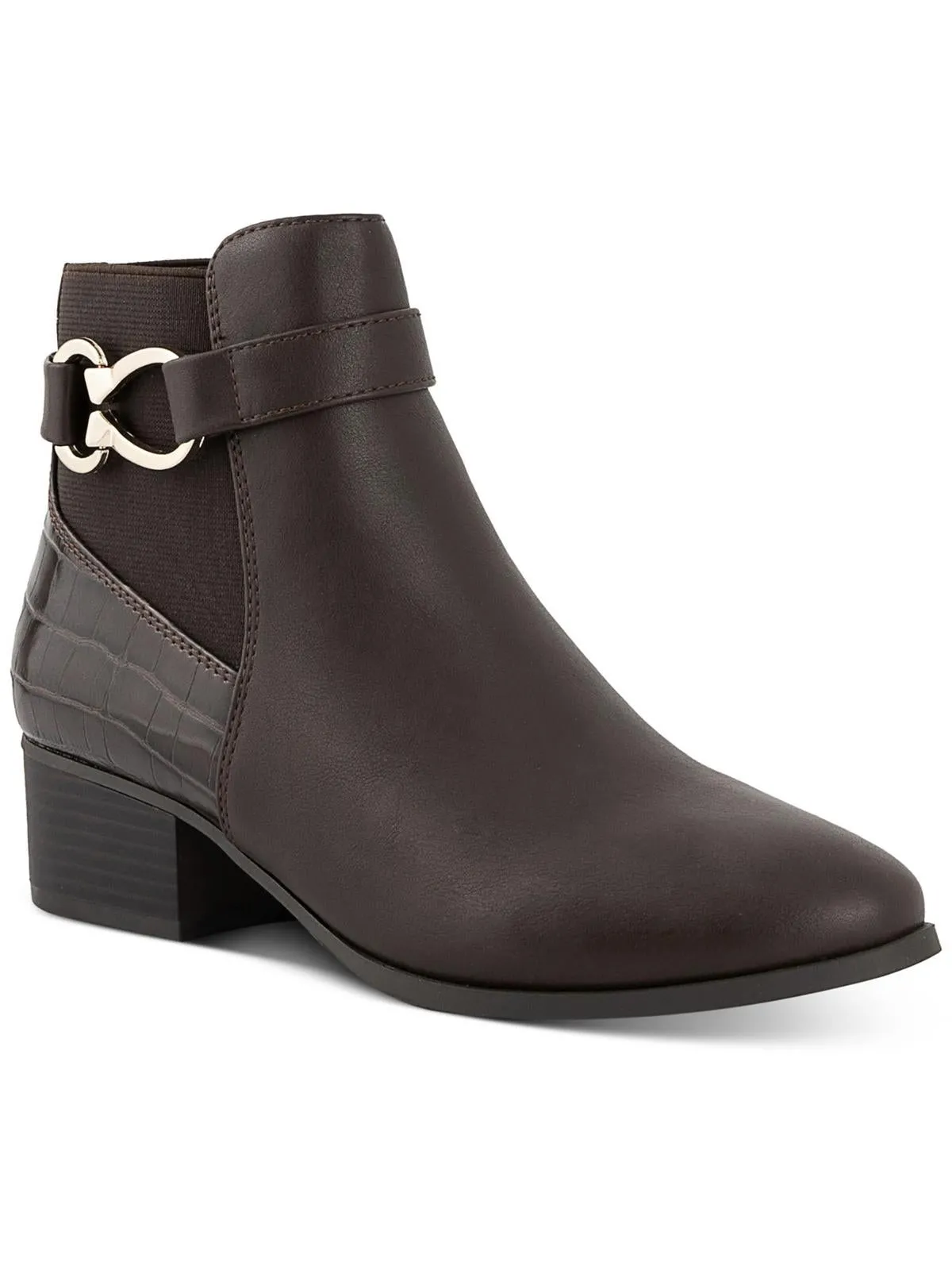 Nadine Womens Faux Leather Ankle Ankle Boots