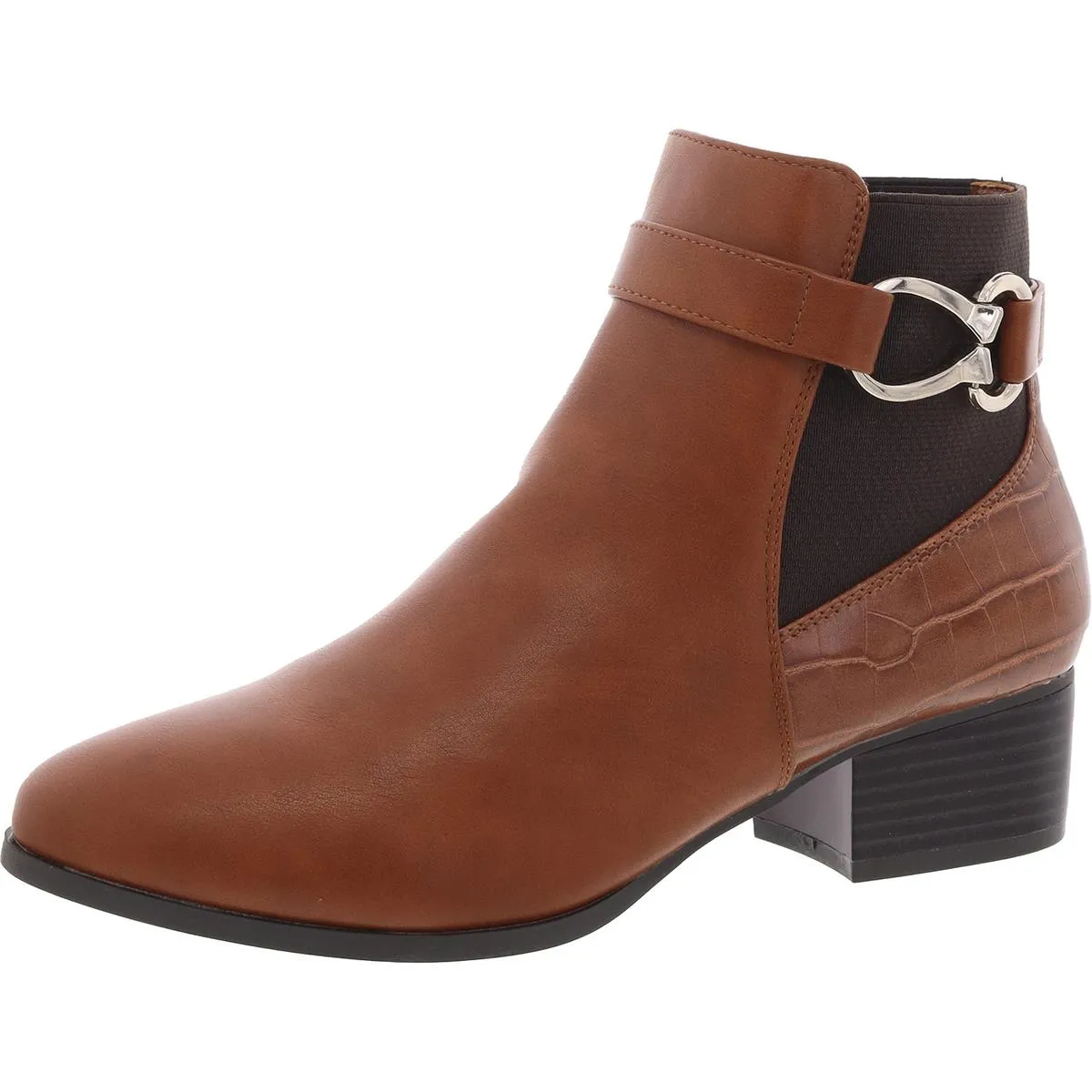 Nadine Womens Faux Leather Ankle Ankle Boots