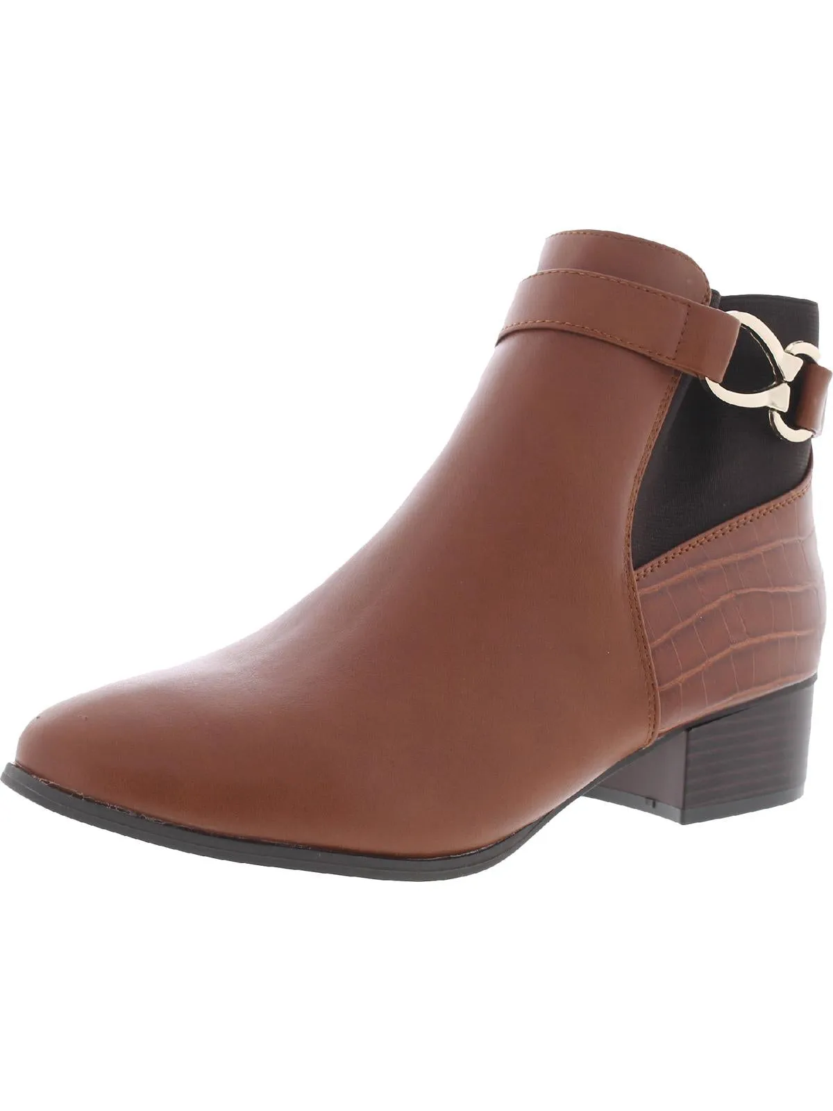 Nadine Womens Faux Leather Ankle Ankle Boots