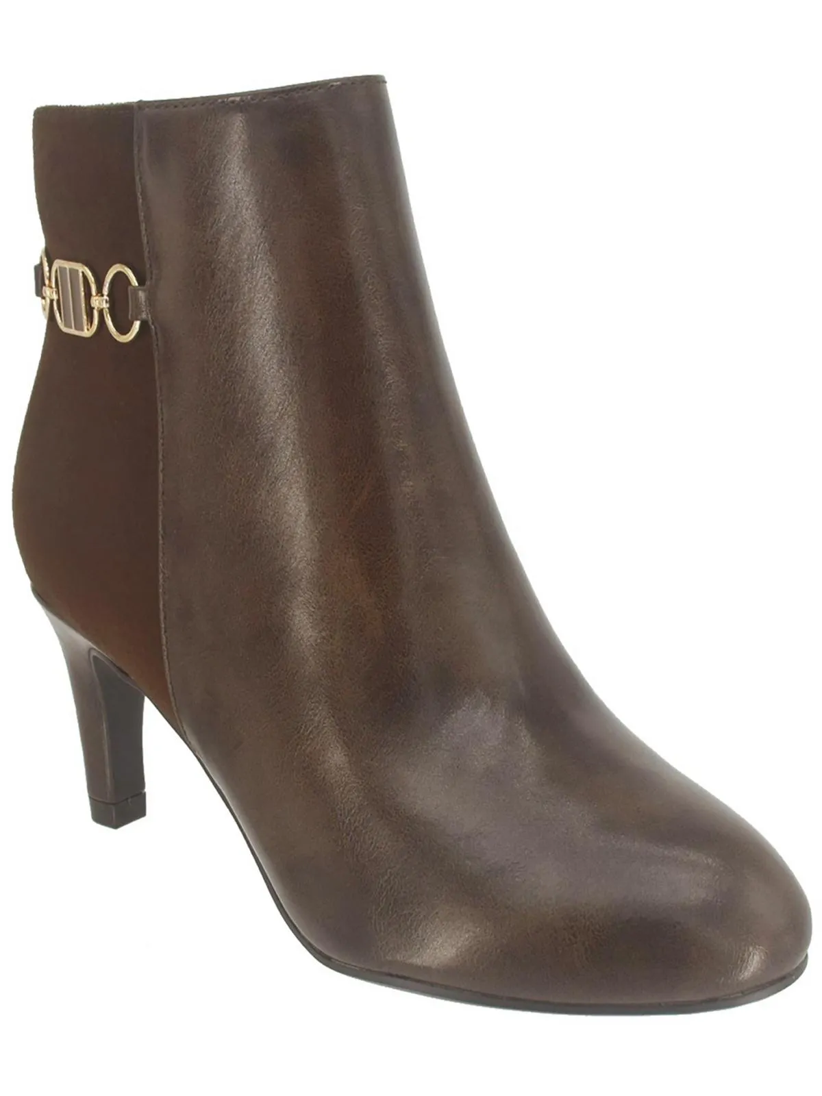 Neena Womens Faux Leather Embellished Ankle Boots