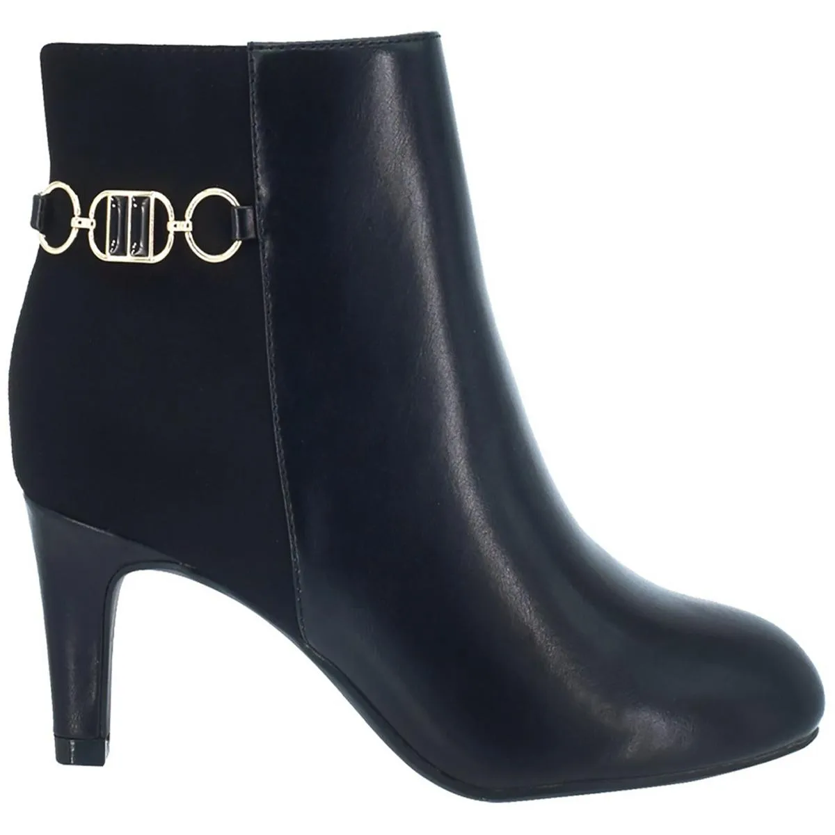 Neena Womens Faux Leather Embellished Ankle Boots