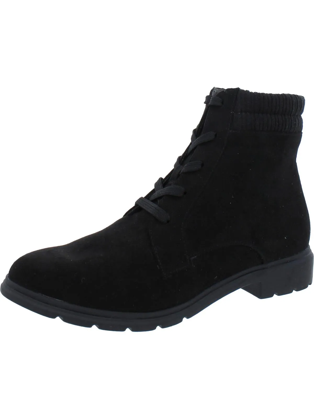 Networking Womens Faux Suede Ankle Combat & Lace-up Boots