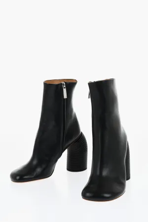 Off-White Leather Spring Booties Statement Heel 11 Cm