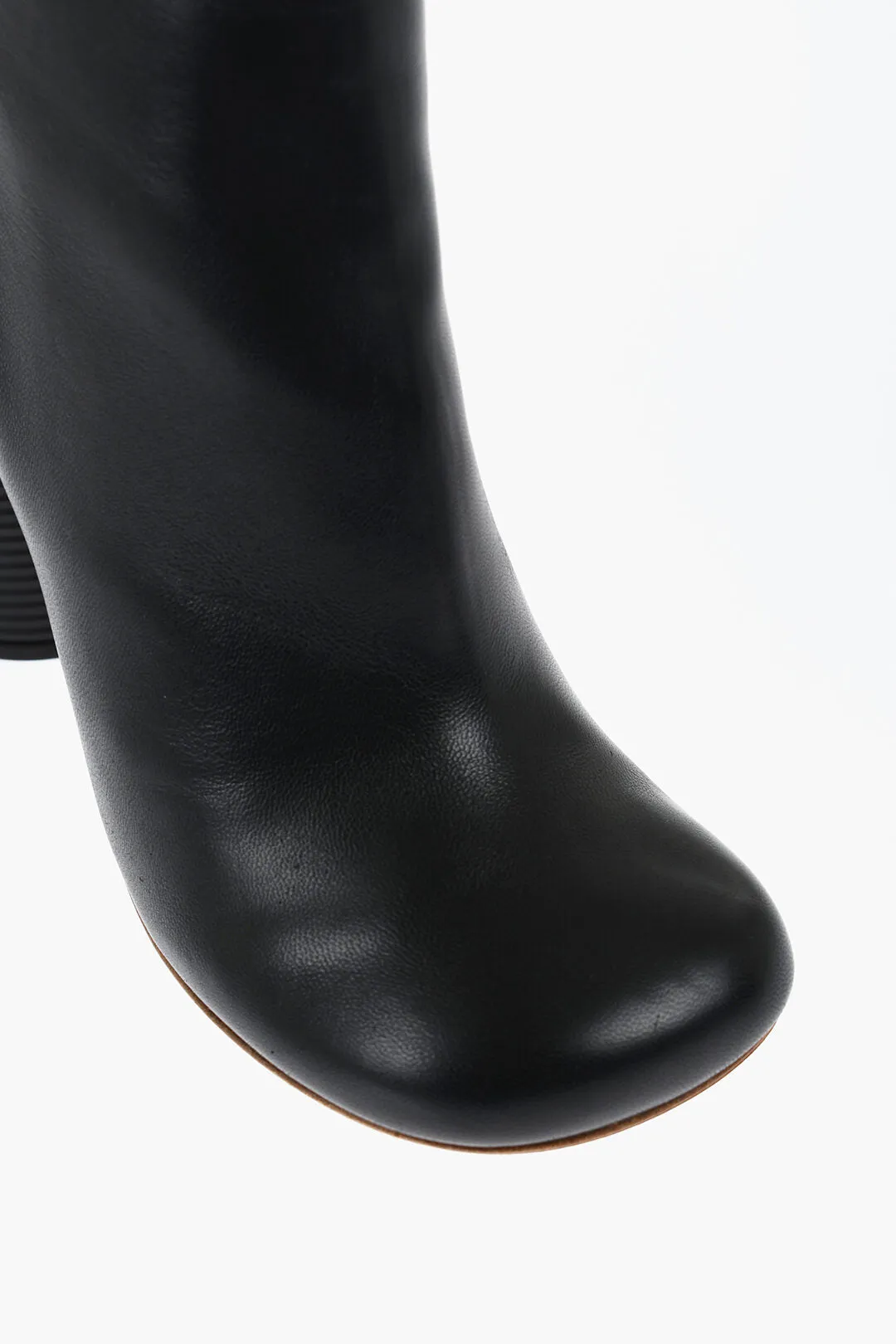 Off-White Leather Spring Booties Statement Heel 11 Cm