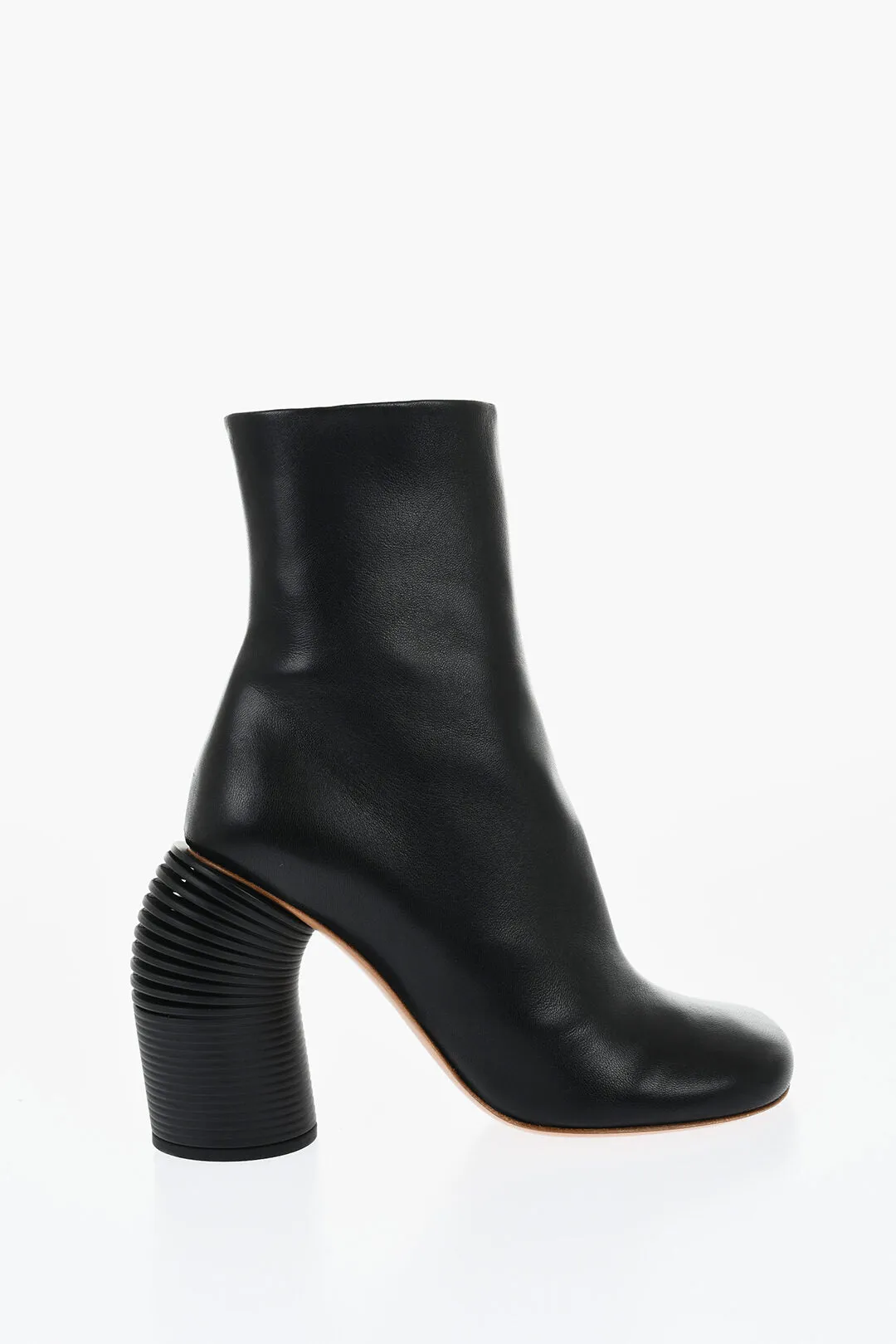Off-White Leather Spring Booties Statement Heel 11 Cm