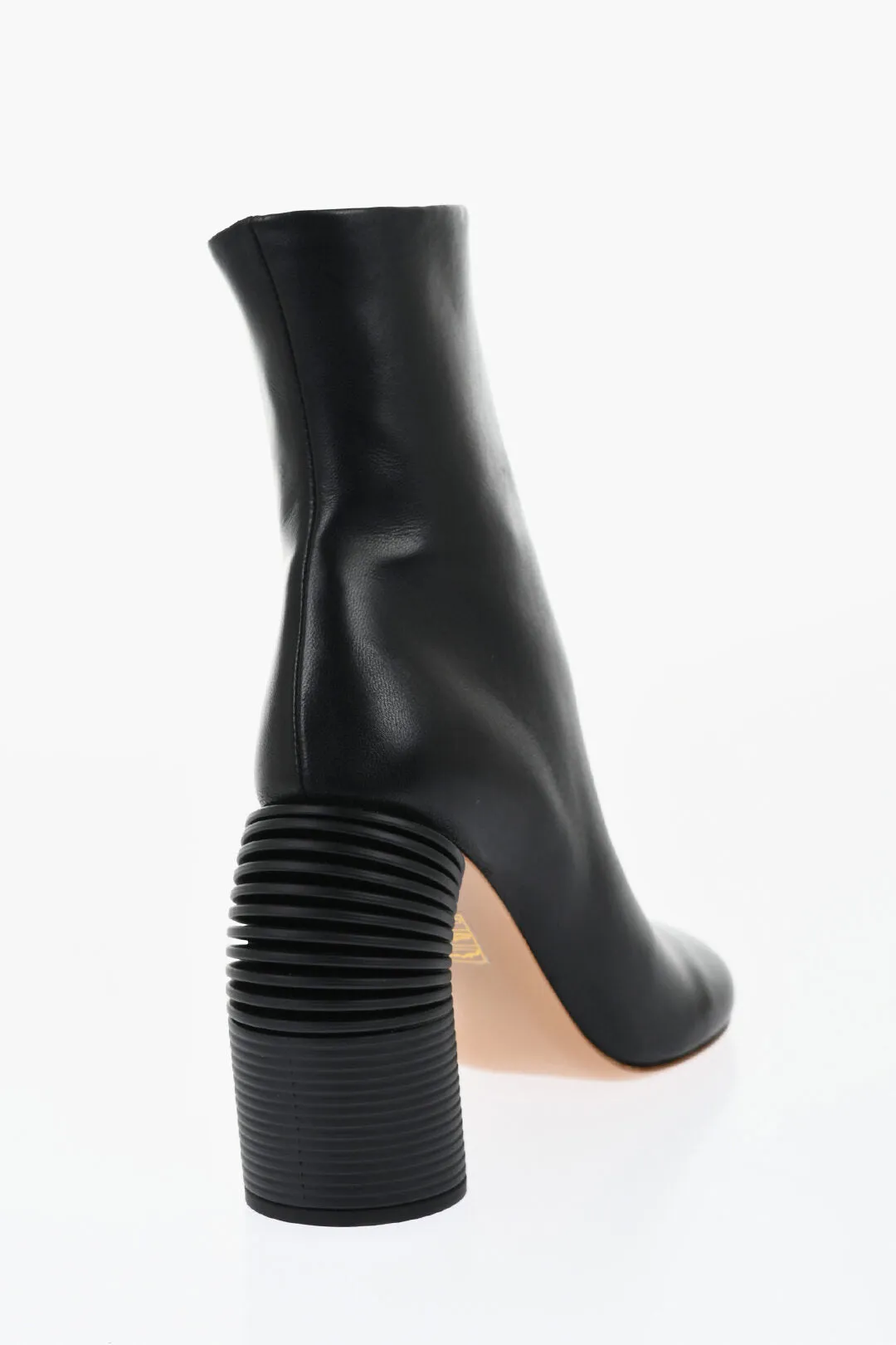 Off-White Leather Spring Booties Statement Heel 11 Cm