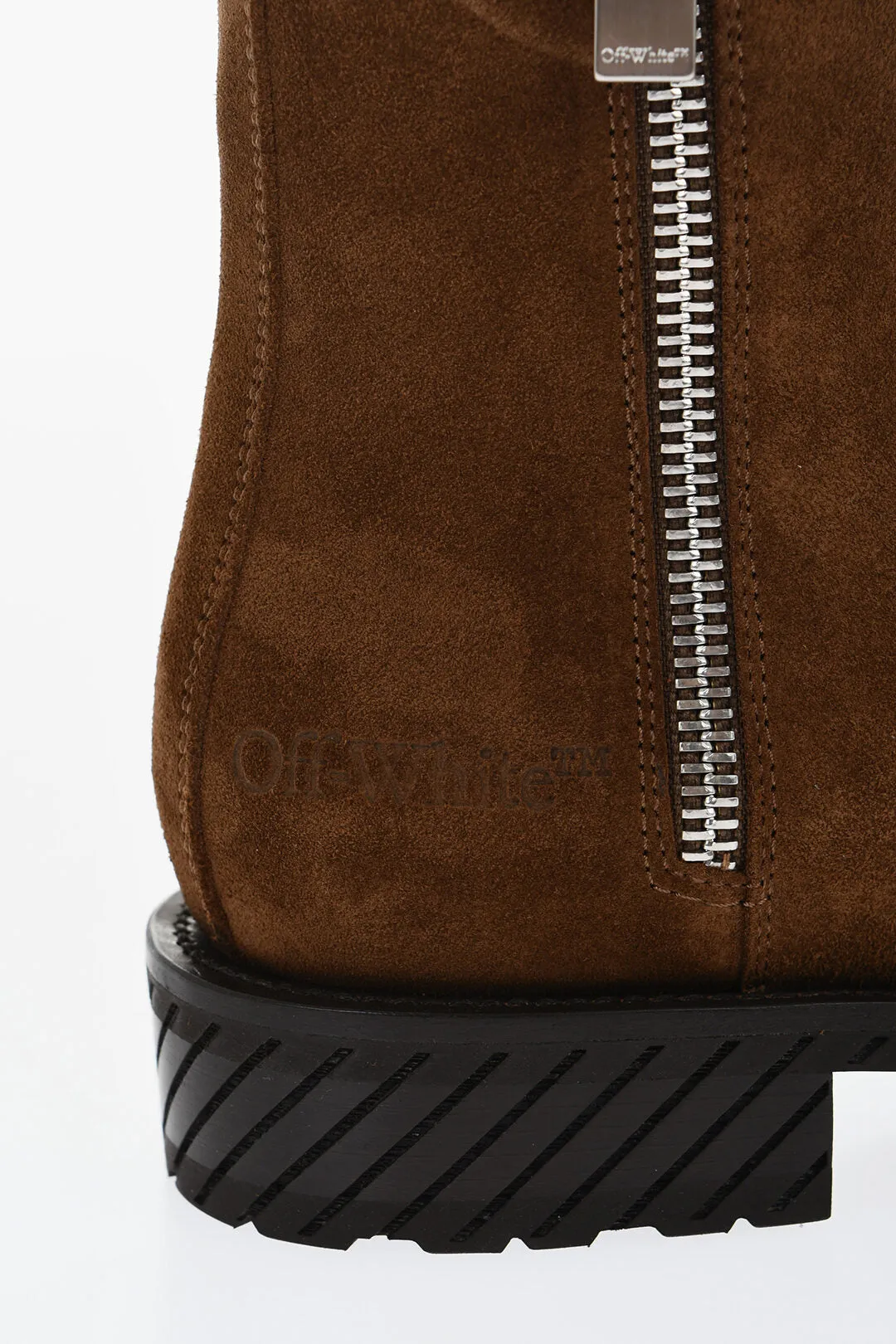 Off-White Suede Combat Booties