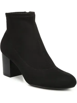 Peaches Womens Micro Suede Zipper Ankle Boots