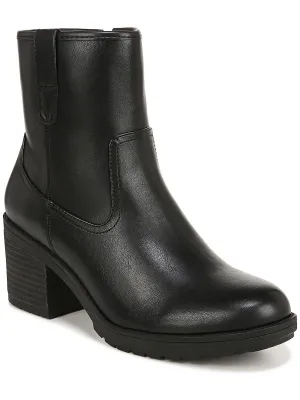 Pearl Womens Faux Leather Western Ankle Boots