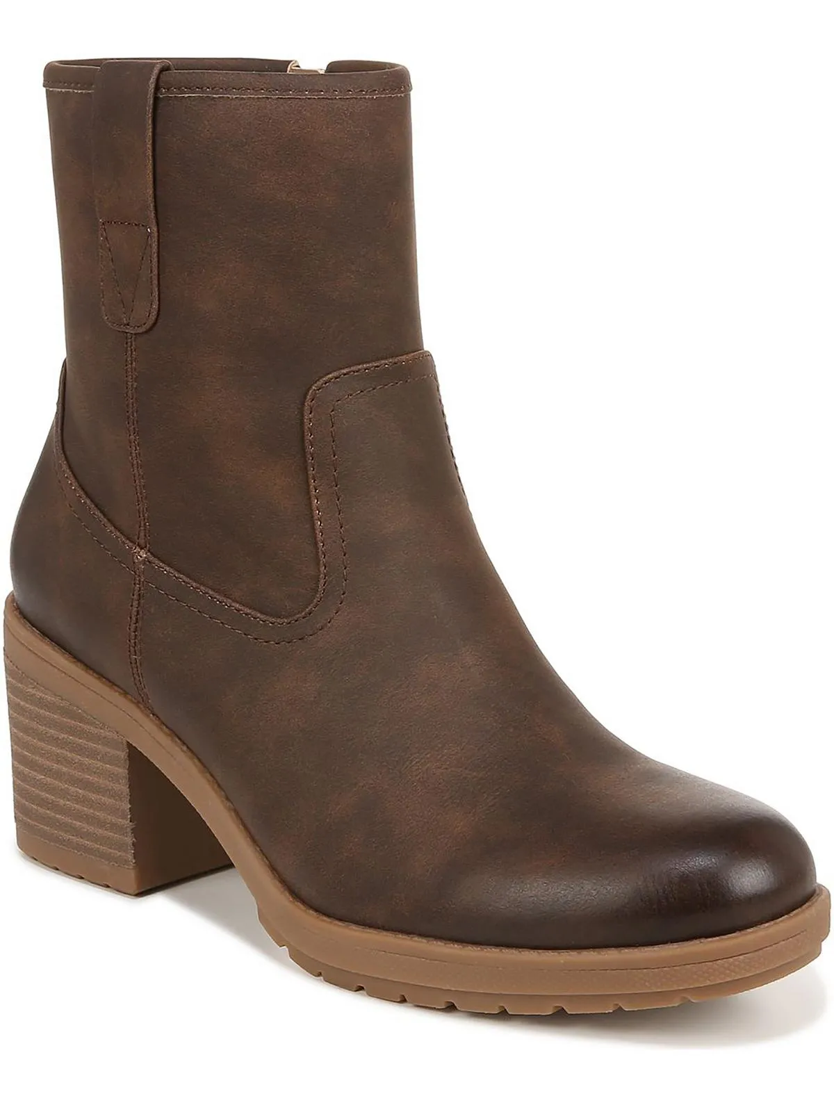 Pearl Womens Faux Leather Western Ankle Boots