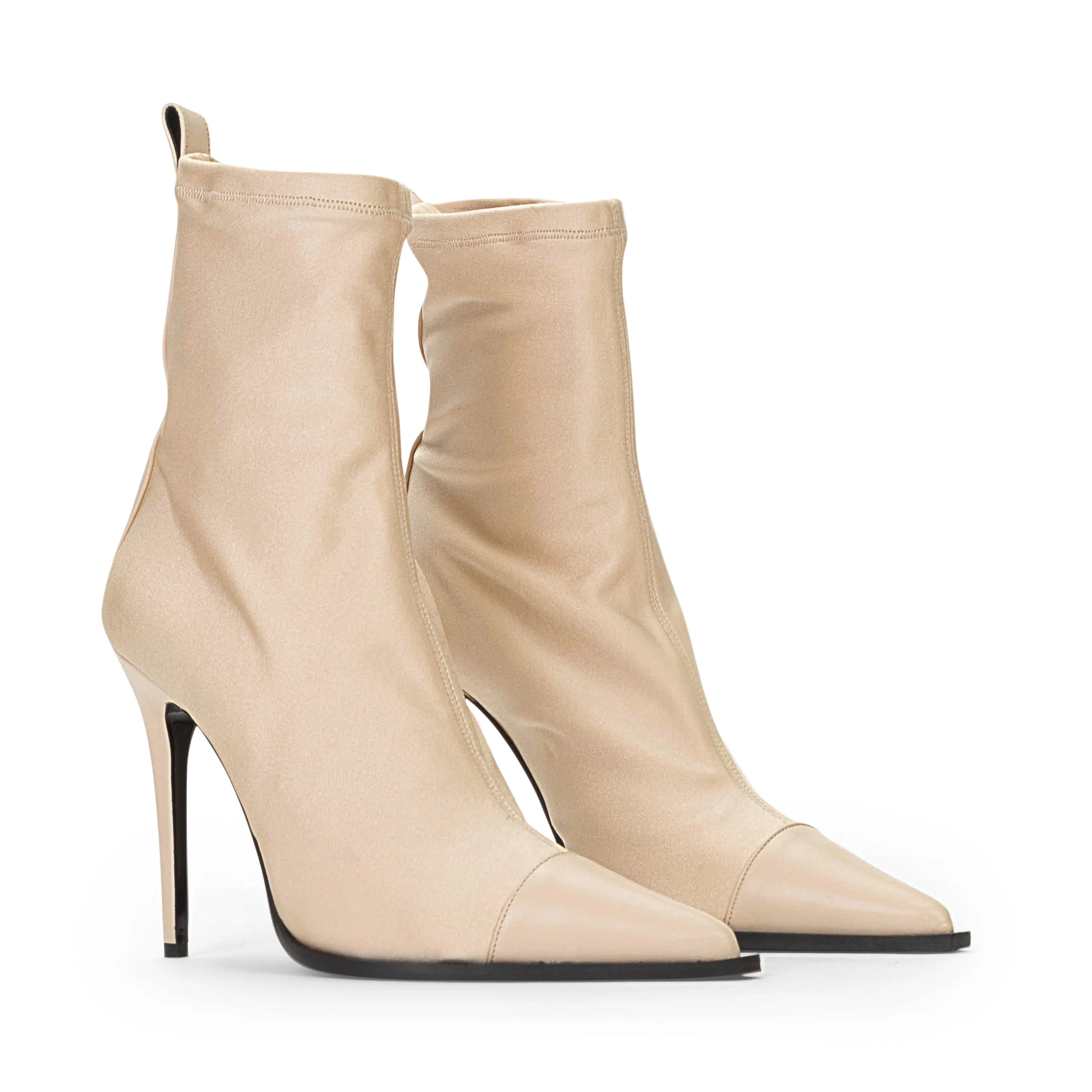 POINTY TOE 90MM HEEL ECRU BOOTIE