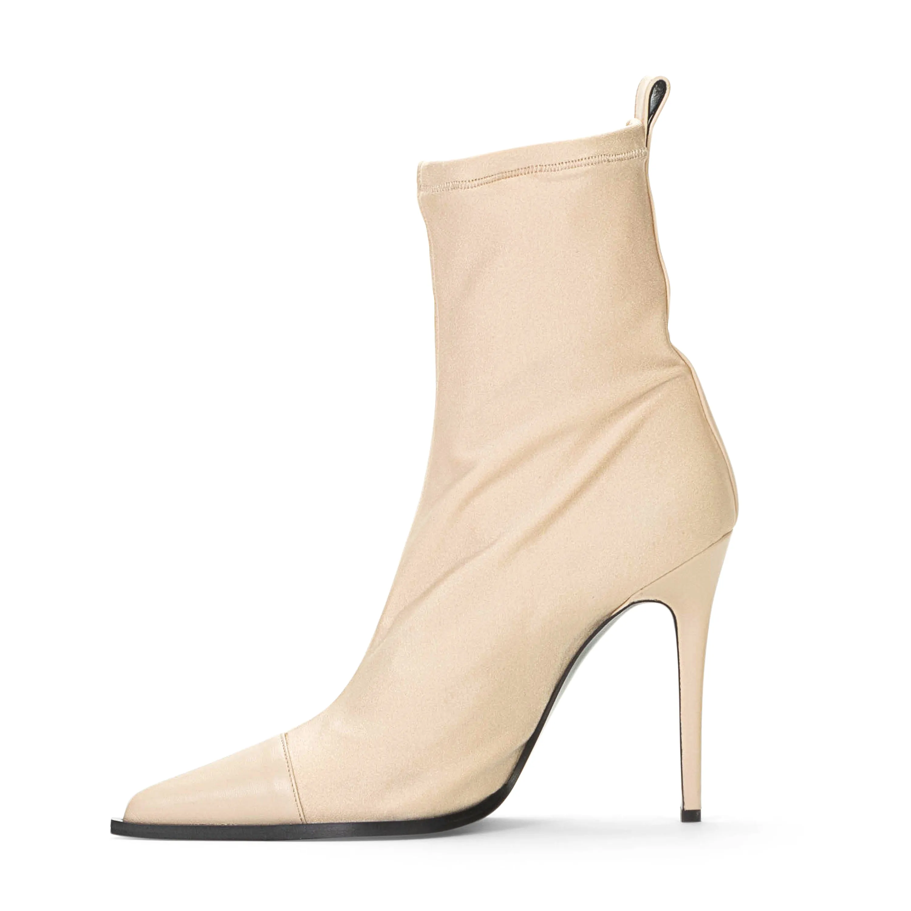 POINTY TOE 90MM HEEL ECRU BOOTIE