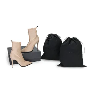 POINTY TOE 90MM HEEL ECRU BOOTIE