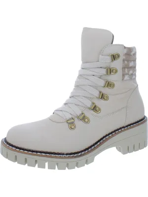 Pontiac Womens Leather Lace Up Ankle Boots