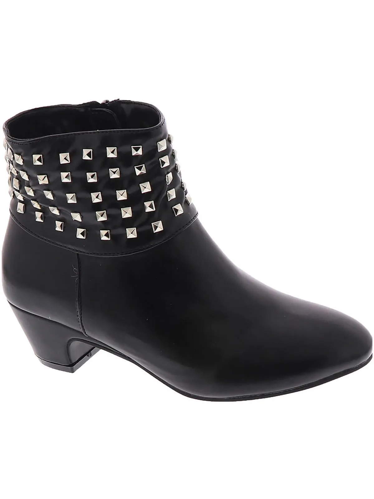 Presley Womens Faux Leather Studded Ankle Boots