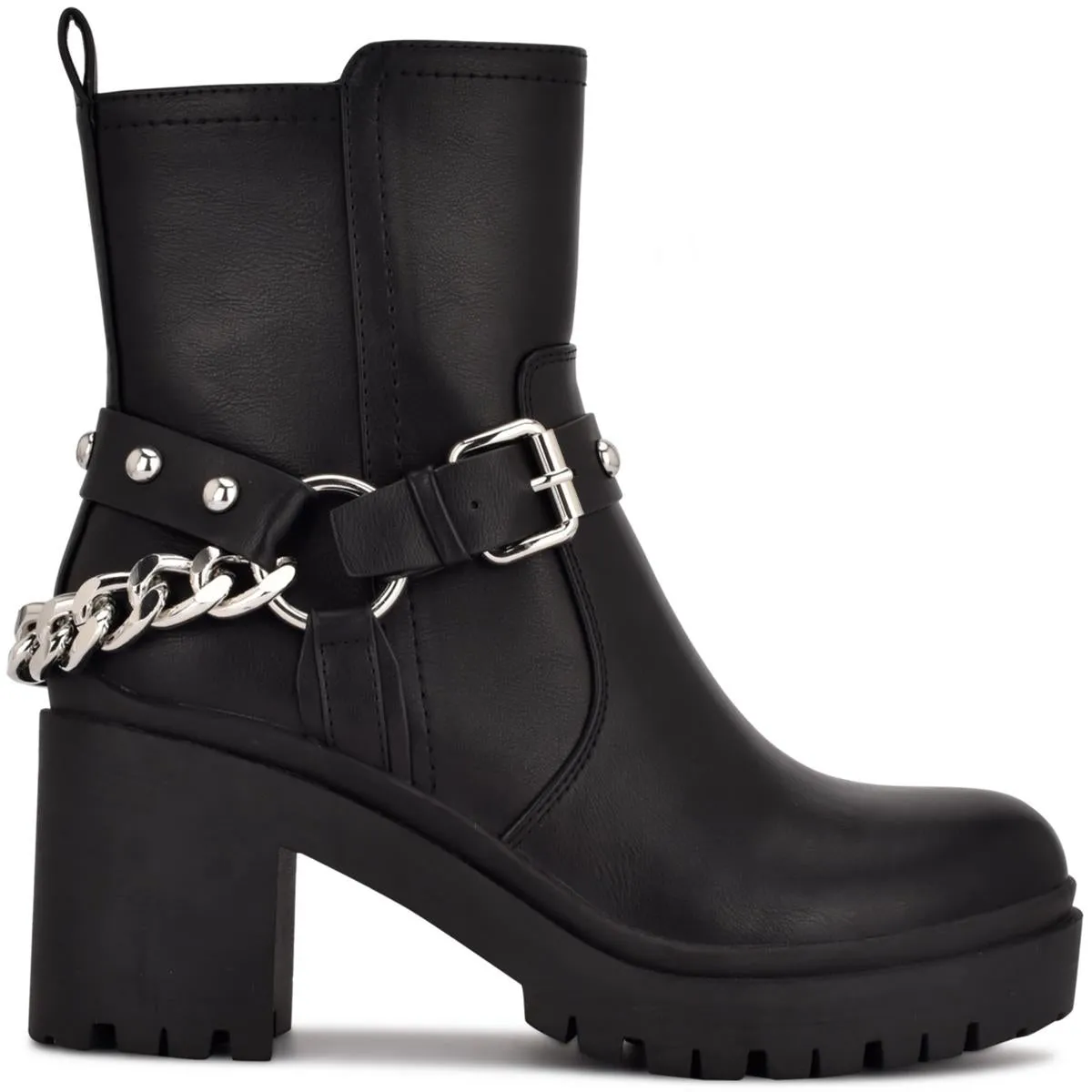 Quilip Womens Faux Leather Embellished Booties
