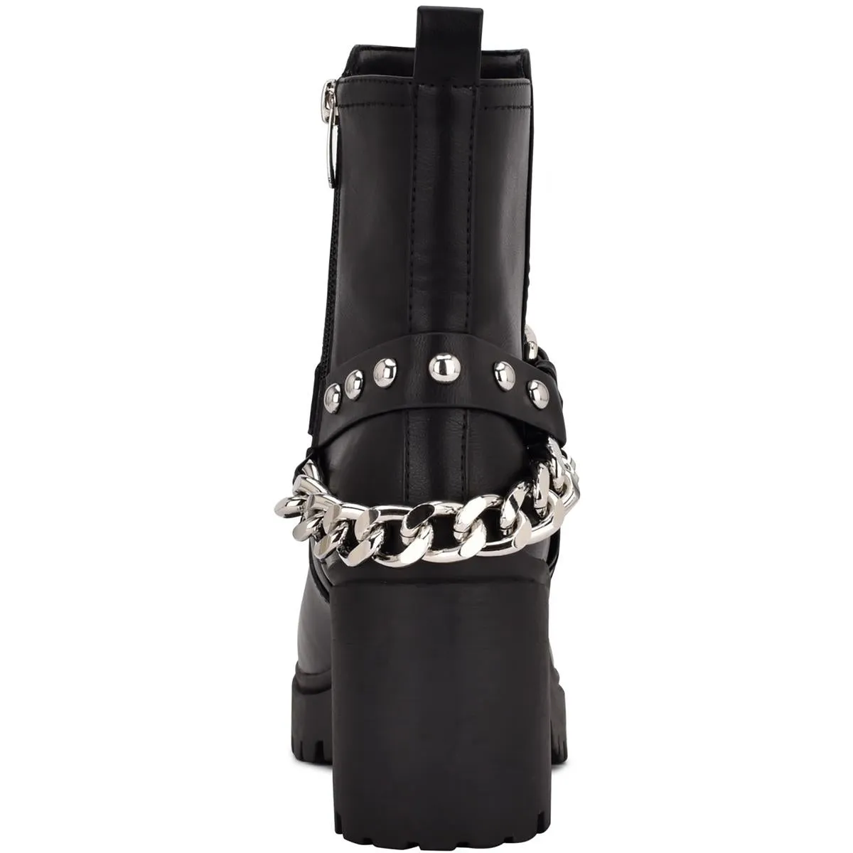 Quilip Womens Faux Leather Embellished Booties
