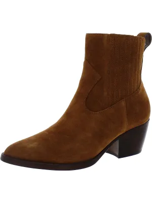 Racquel Womens Suede Pointed Toe Ankle Boots
