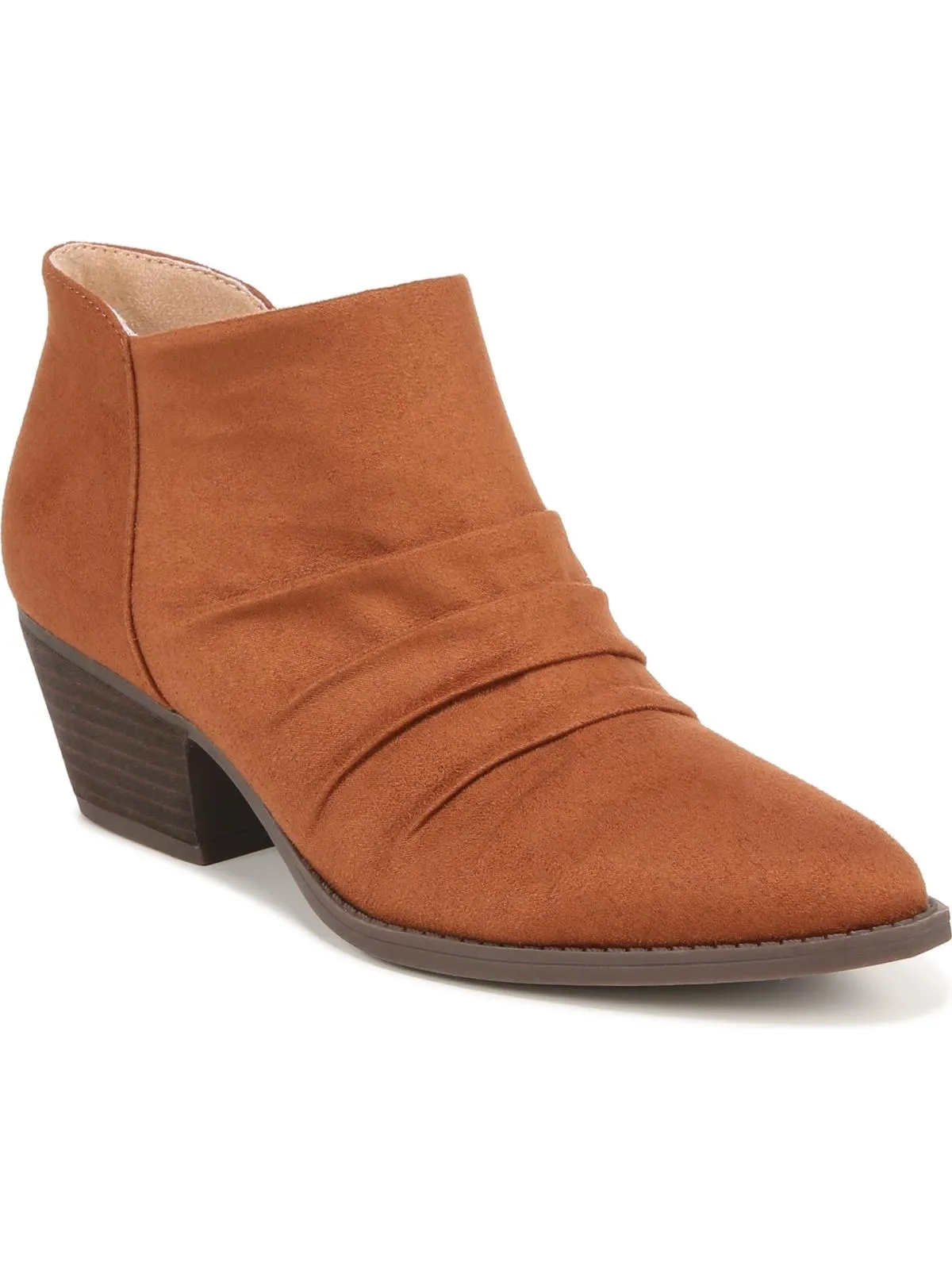 Reba Womens Faux Suede Ruched Booties