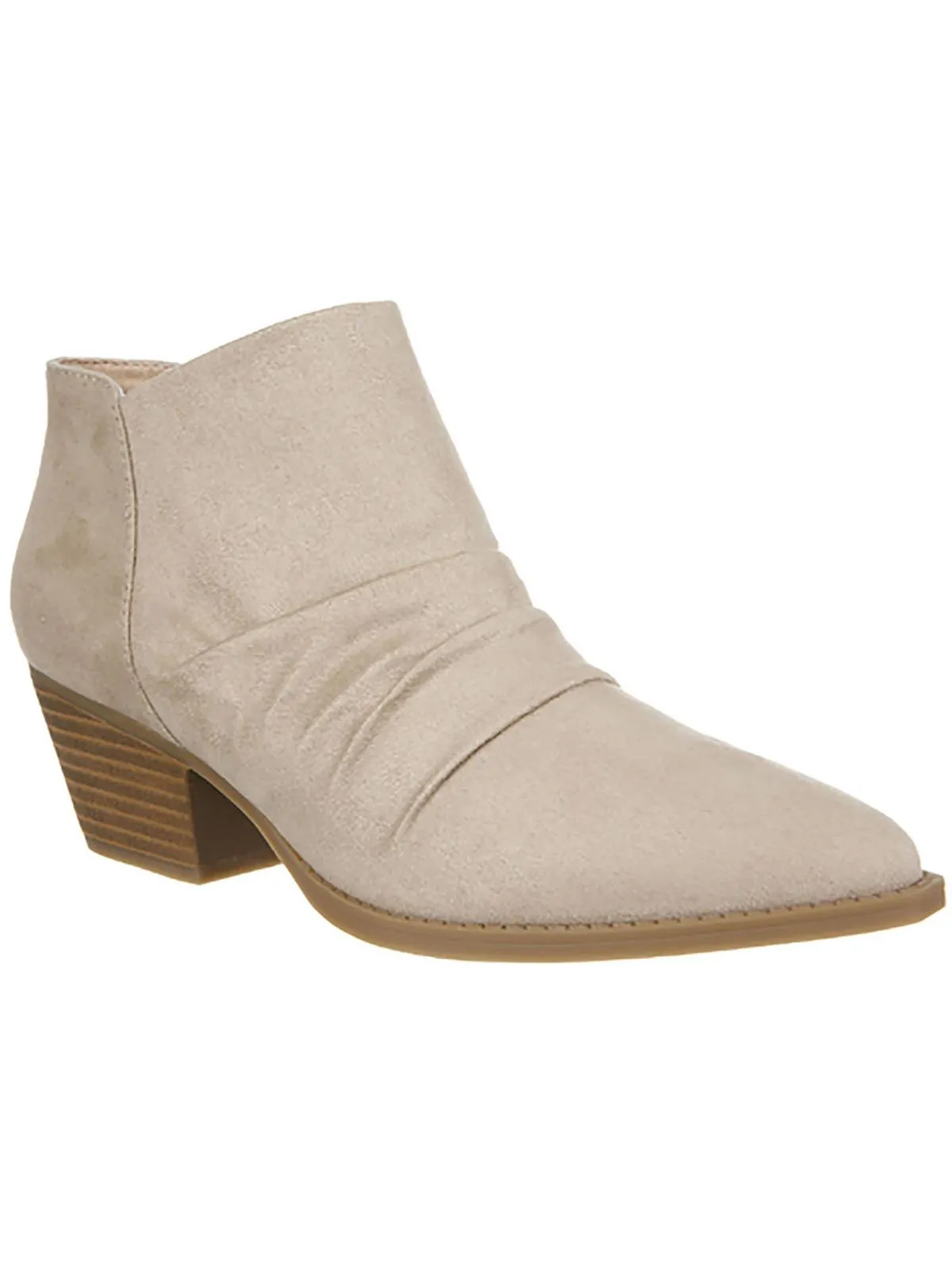 Reba Womens Faux Suede Ruched Booties