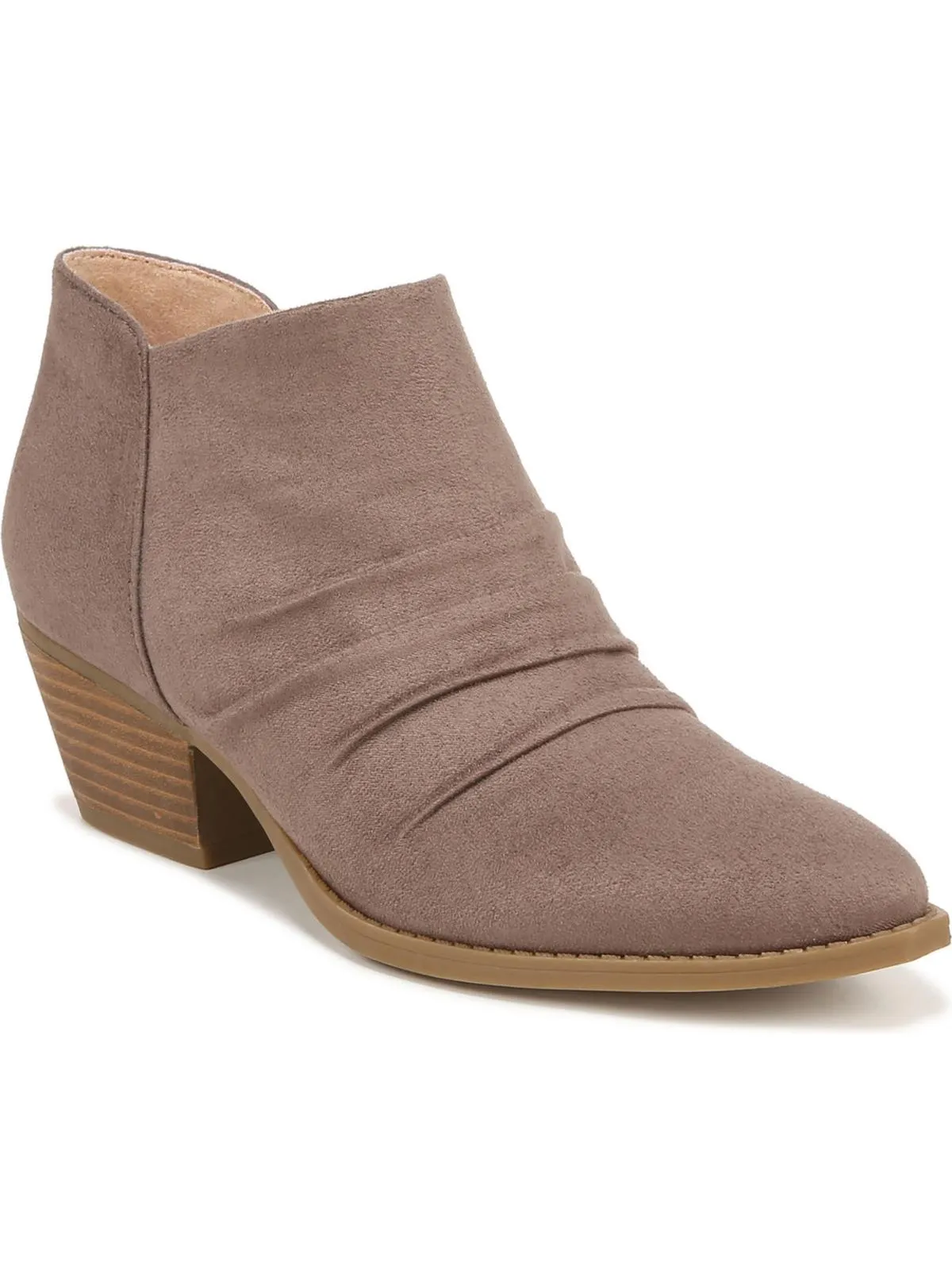Reba Womens Faux Suede Ruched Booties
