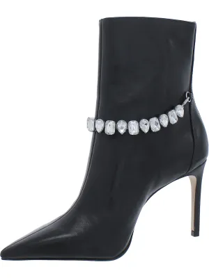 RHEA Womens Leather Pointed Toe Ankle Boots