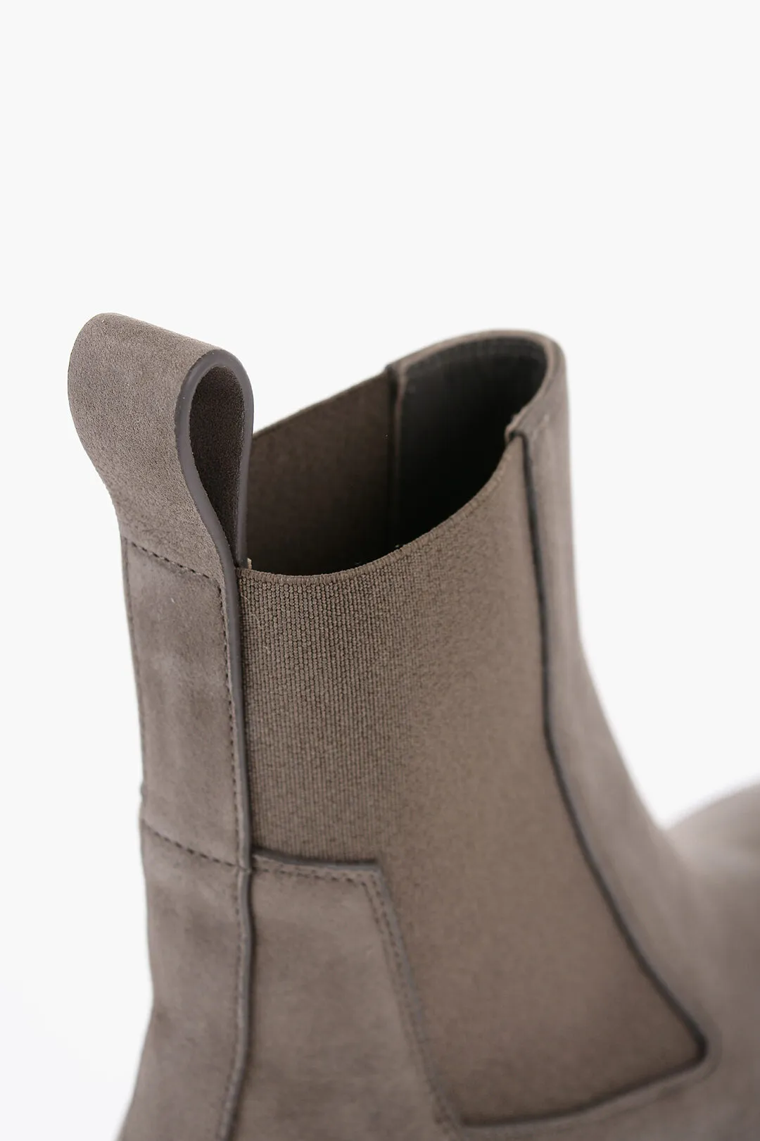 Rick Owens Leather Beatle Bozo Chelsea Boots With Rubber Sole