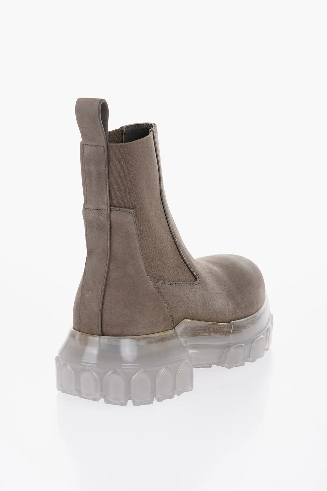 Rick Owens Leather Beatle Bozo Chelsea Boots With Rubber Sole