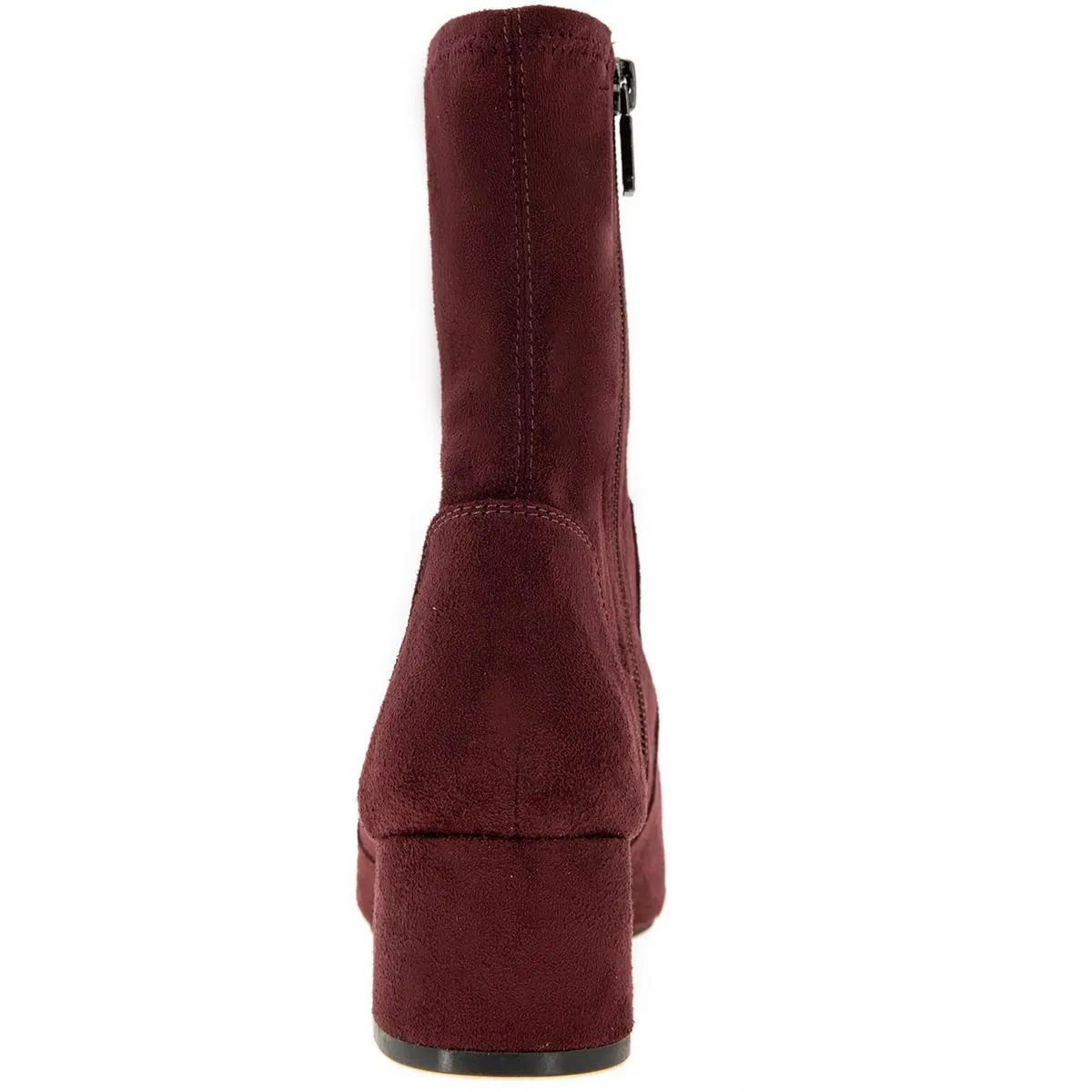 Road Stretch Womens Faux Suede Block Heel Ankle Boots