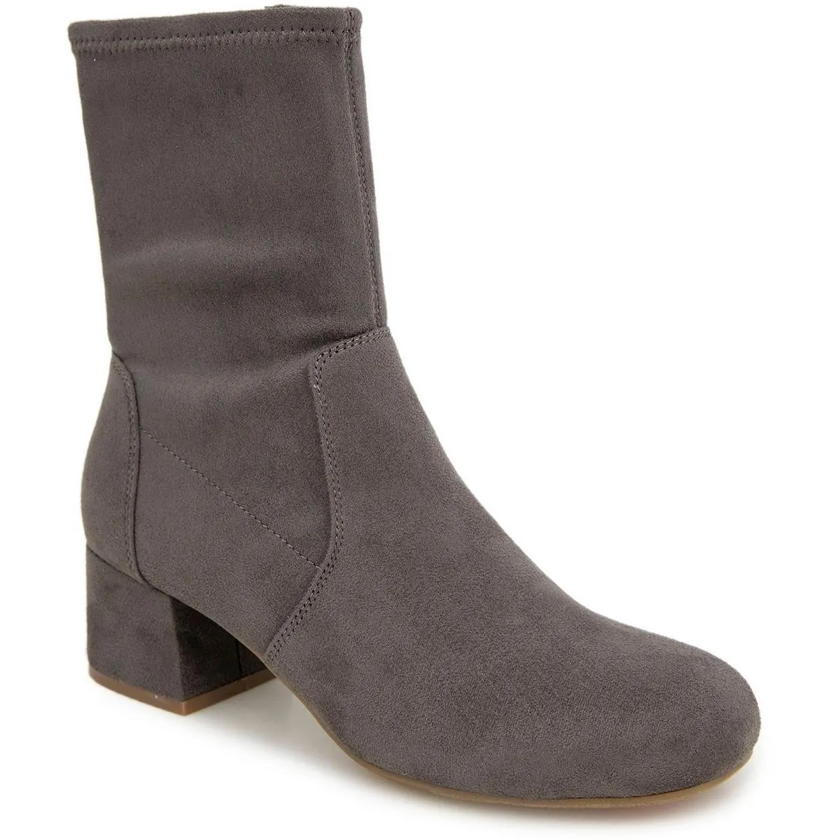 Road Stretch Womens Faux Suede Block Heel Ankle Boots