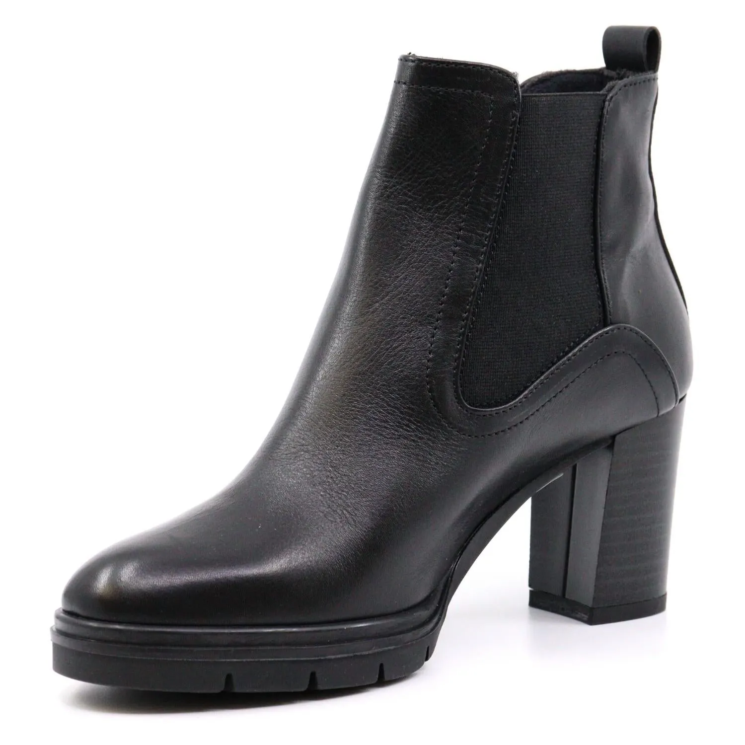 Ruby Leather Ankle Bootie In Black