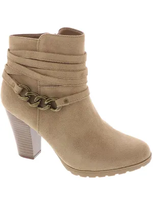 Sammuel  Womens Pull On Faux Suede Booties