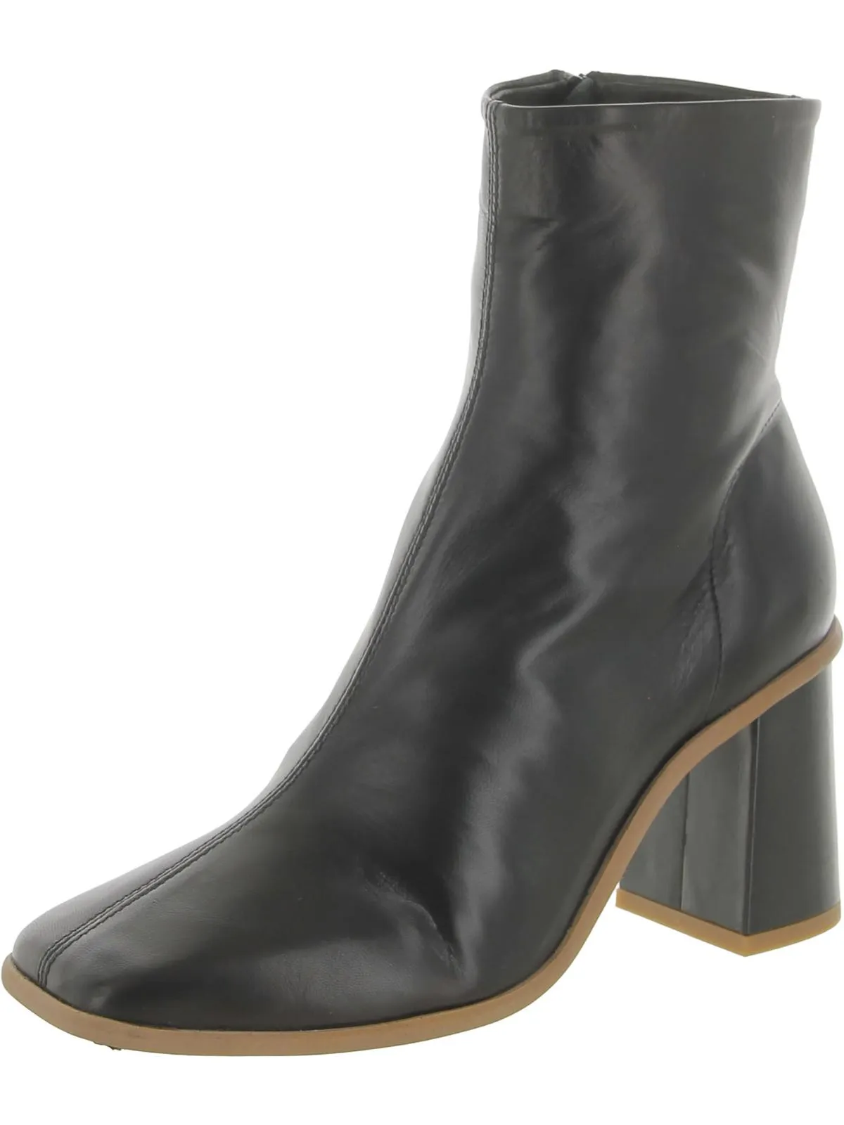 Sienna Womens Leather Square Toe Ankle Boots