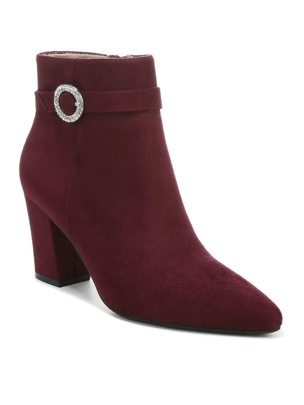 Sparkle Womens Faux Suede Rhinestone Booties